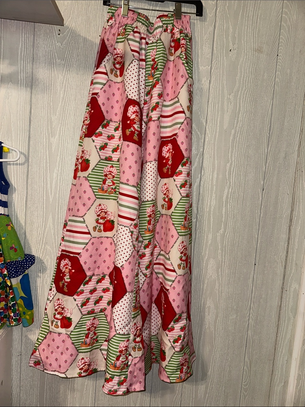 Girls' Pink Strawberry 12 wide leg